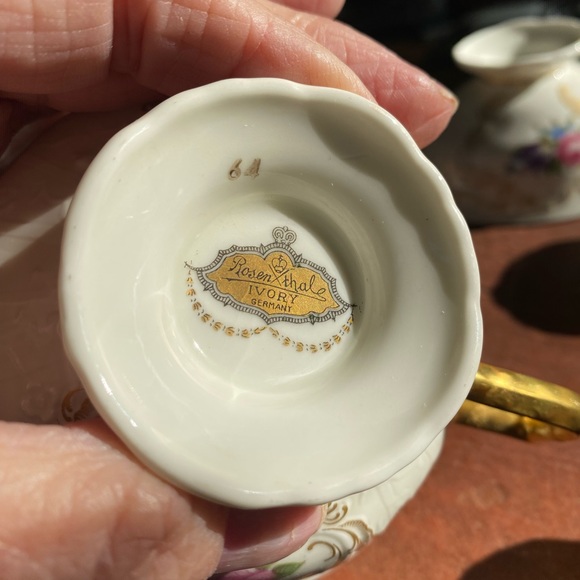 Rosenthal porcelain china Ivory Diplomat Sansoucci made in Germany tea cups (4) - Picture 7 of 15